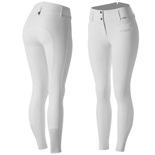 B Vertigo Tiffany Women's Silicone Full Seat Breeches -Bright White - US 22