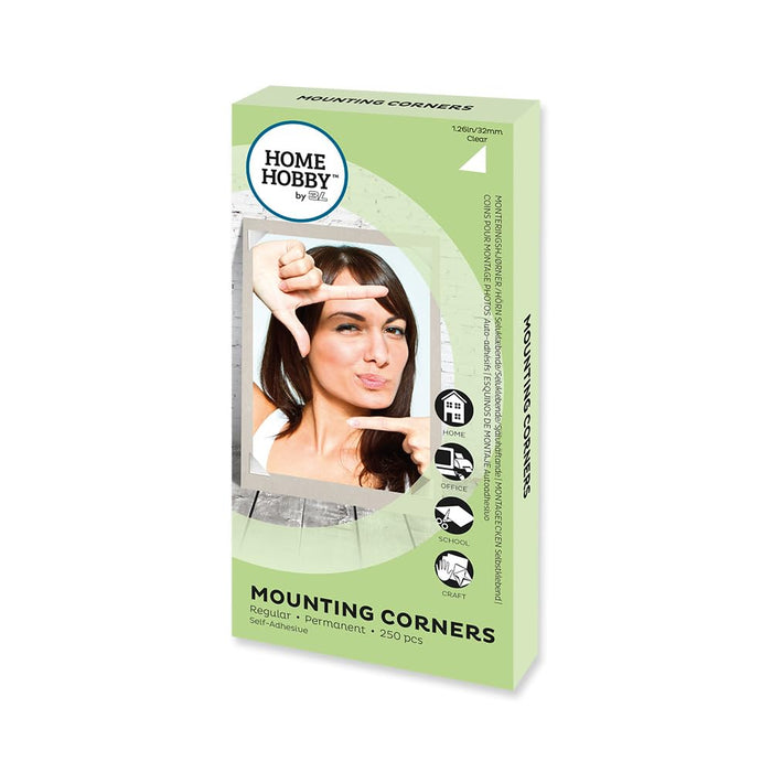 HomeHobby by 3L Mounting Corners, 32mm/1,26' (250 Pcs), Clear