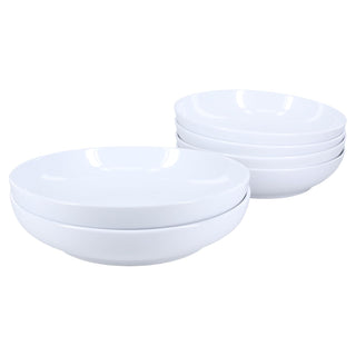 BIA Cordon Bleu Dishware Bowl, 4 Dinner Bowls 42 oz., 2 Serve Bowls 2 qt., White