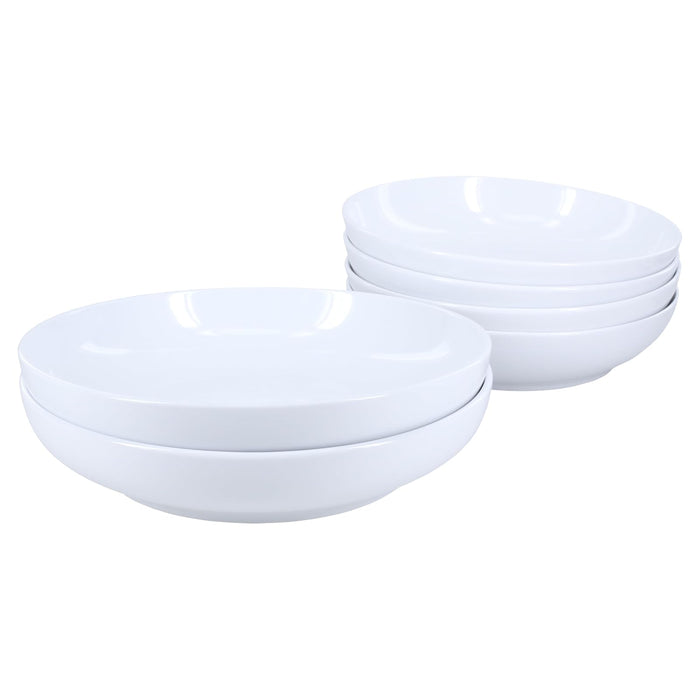 BIA Cordon Bleu Dishware Bowl, 4 Dinner Bowls 42 oz., 2 Serve Bowls 2 qt., White