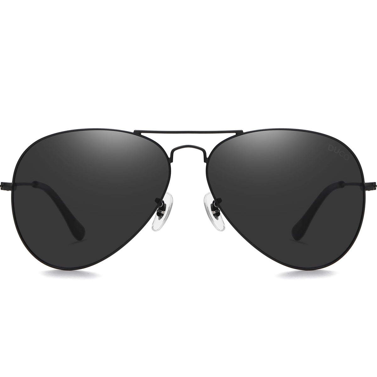 DUCO Sunglasses, Medium, Matte Black Frame Grey Lens