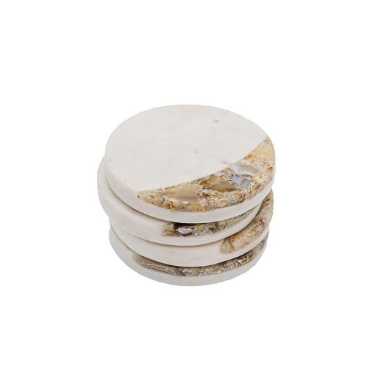 Foreside Home and Garden Drink Coaster, 4 x 4 x 0.5"H, Brown