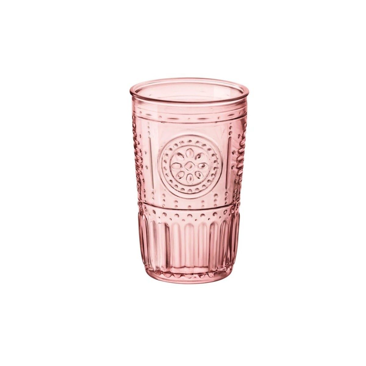 Bormioli Rocco 335944GRS021523 Romantic Cooler Glass, Set of 4, 16 oz, Cotton Candy