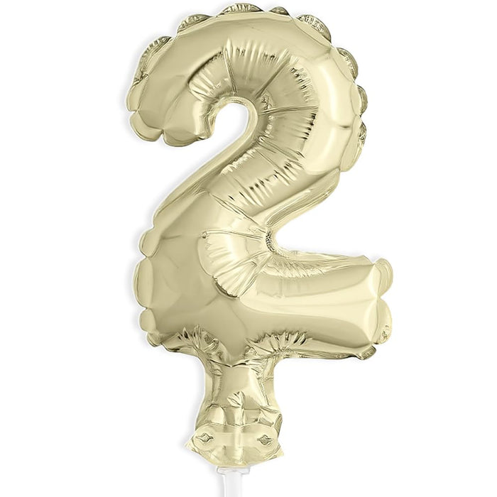 Unique Industries Unique 57262 Gold Foil Number 2 Party Balloon Cake Topper 1 ct 5"
