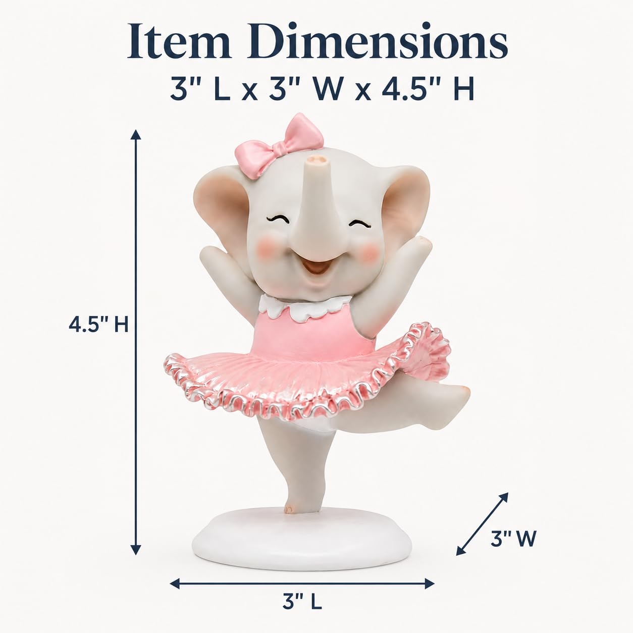 Comfy Hour 4.5 Inch Mini Elephant Figurine, Ballerina Statue