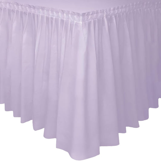 Unique Industries Lavender Plastic Table Skirt, 29" x 14ft.