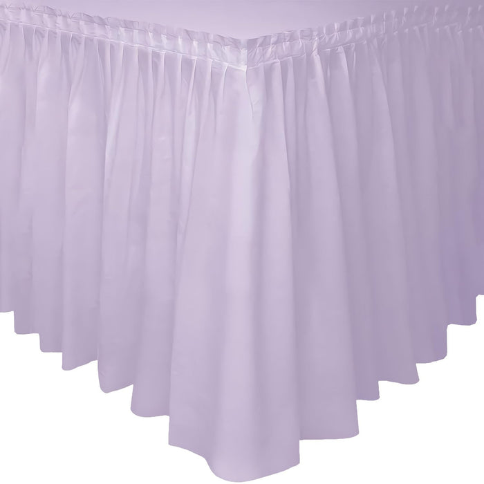 Unique Industries Lavender Plastic Table Skirt, 29" x 14ft.