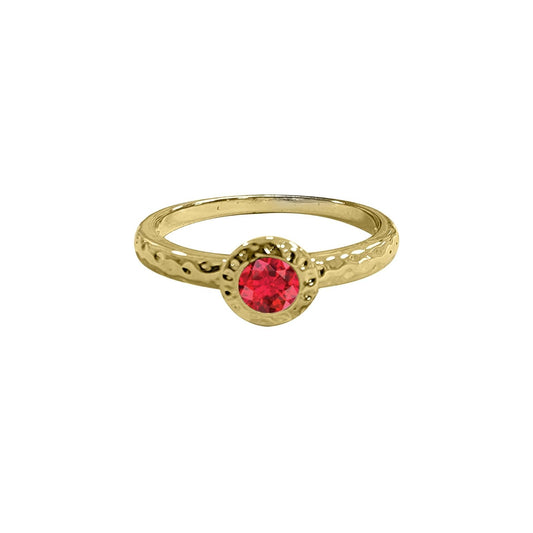 Maya J Figurine, Size 7, Yellow Gold (Ruby)