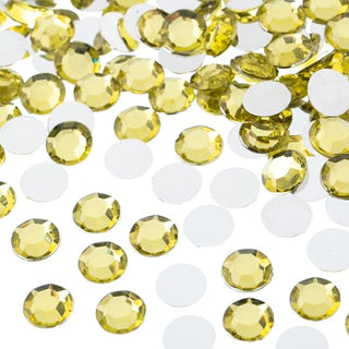 John Bead 500 Pieces 10mm (SS45), Yellow, Acrylic Round Flat Back Rhinestones for Jewelry Making, DIY Crafts, Nail Art, Face Makeup, Clothes