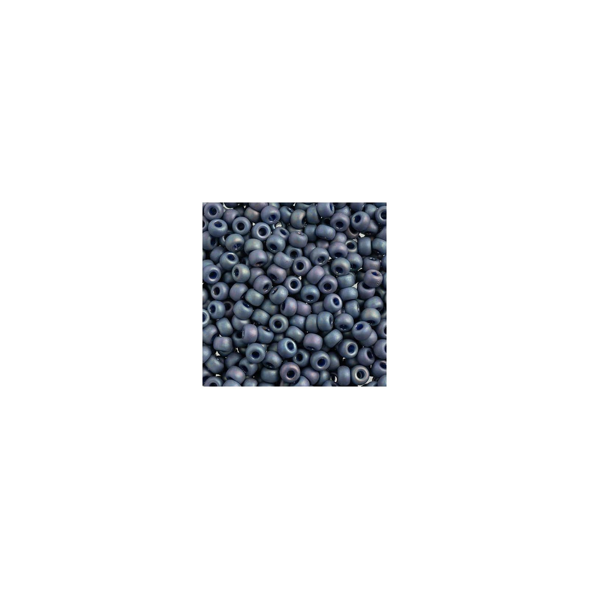 John Bead Craft Bead, Small, Frosted Glazed Rainbow Navy Blue Matte AB