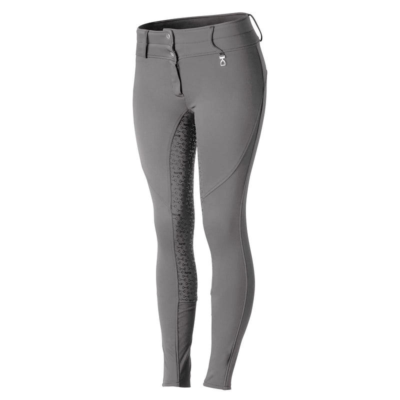 HORZE Rhea Kids Full Seat Thermo Breeches with Back Pockets - Charcoal Grey - JR XS