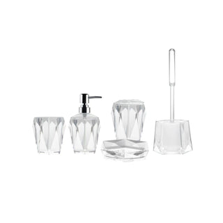 Locco Decor Bathroom Container Set, set of 5, Clear