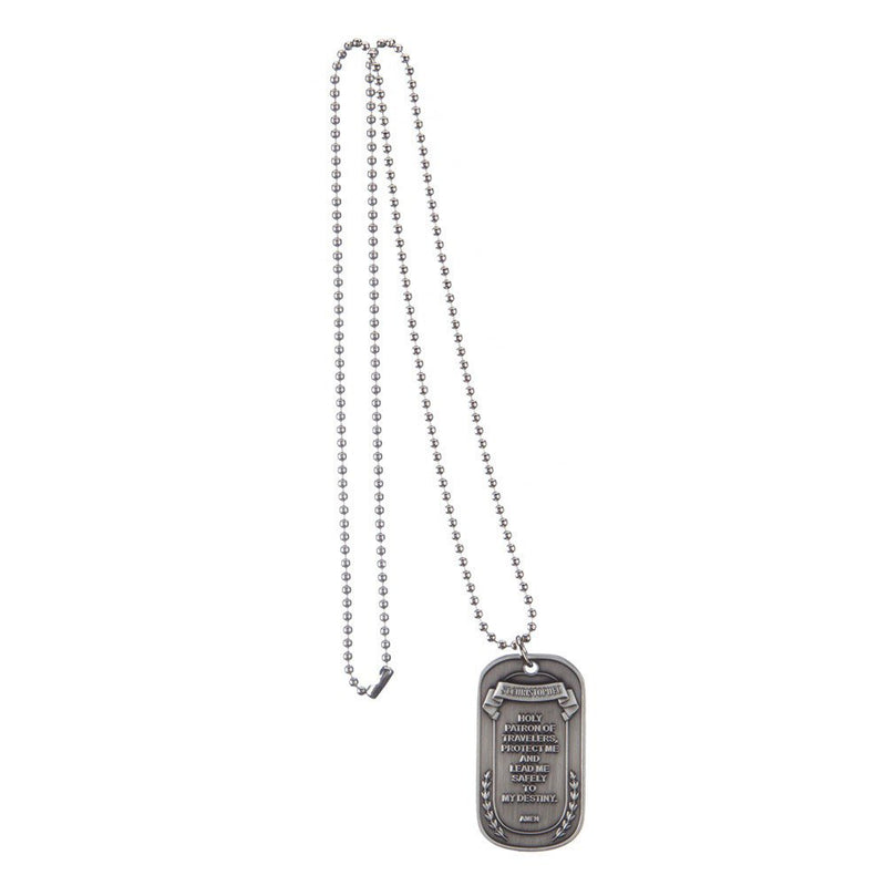 Dog Tags Silver St. Christopher OSFM by Eagle Crest ,2 x 1.25