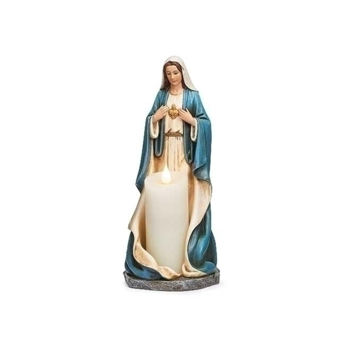 Roman Candle Holder, 9.75 inches, Blue,white