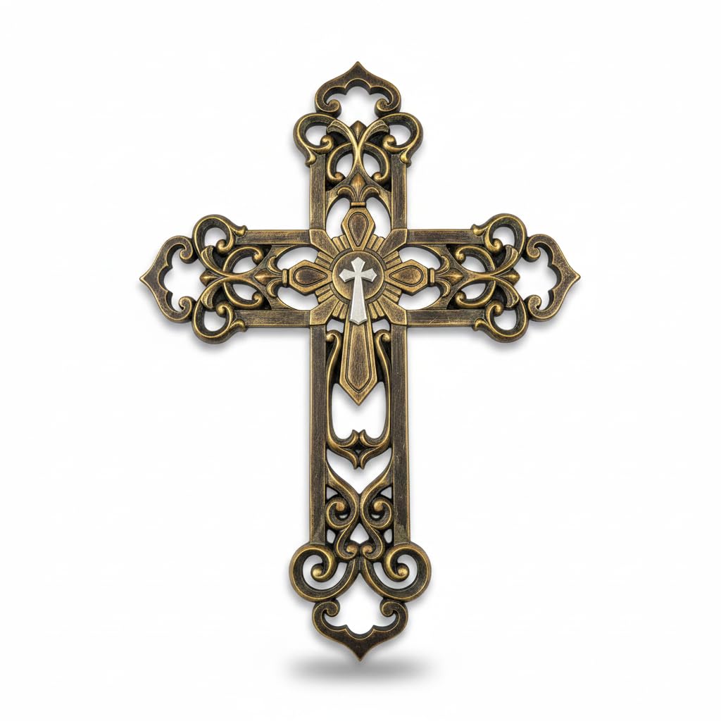 Comfy Hour 13.3 Inch Wall Crosses for Home Decor, Ornate Cross
