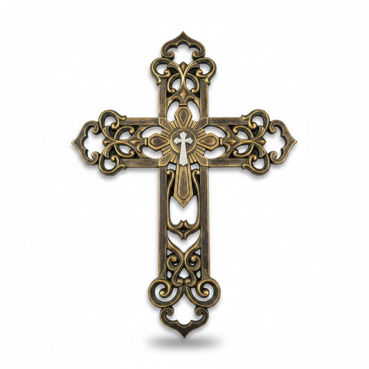 Comfy Hour 13.3 Inch Wall Crosses for Home Decor, Ornate Cross