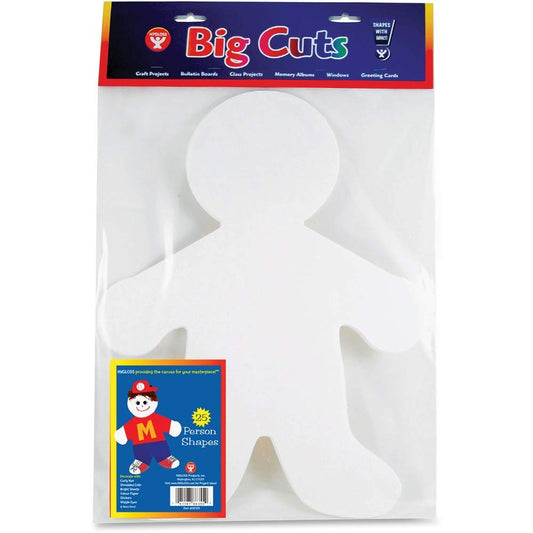 Hygloss Products Big White Paper Cut-Outs - Person Shape - Great for Arts & Crafts - Many Creative Uses - 16 Inches Tall - 25 Pcs