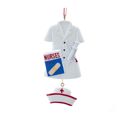 Kurt Adler A1982 Nurse Uniform Ornament for Personalization, 4-inch High, Resin