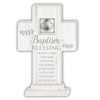 Cathedral Art Standing Cross - Baptism Blessing, Multicolored
