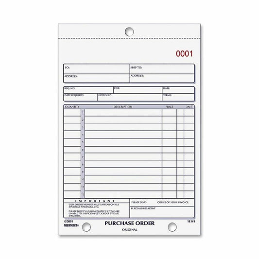 Rediform Purchase Order Book, 5.5 x 7.875 Inches, 50 Pages (1L140)
