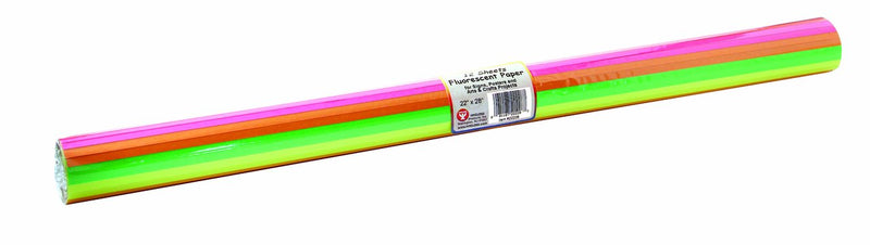 Hygloss Products Fluorescent Paper-22 x28 6 Sheets, 6 Assorted Colors Rolled