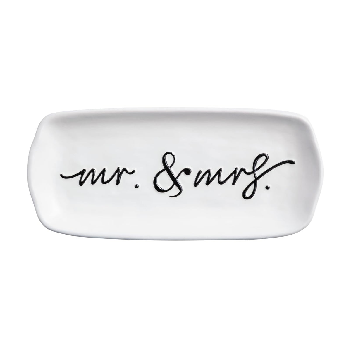 Mud Pie Dishware Plate, 4" x 9", White