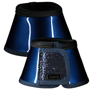 HORZE Bell Boots with Glitter - Dark Blue - X-Large