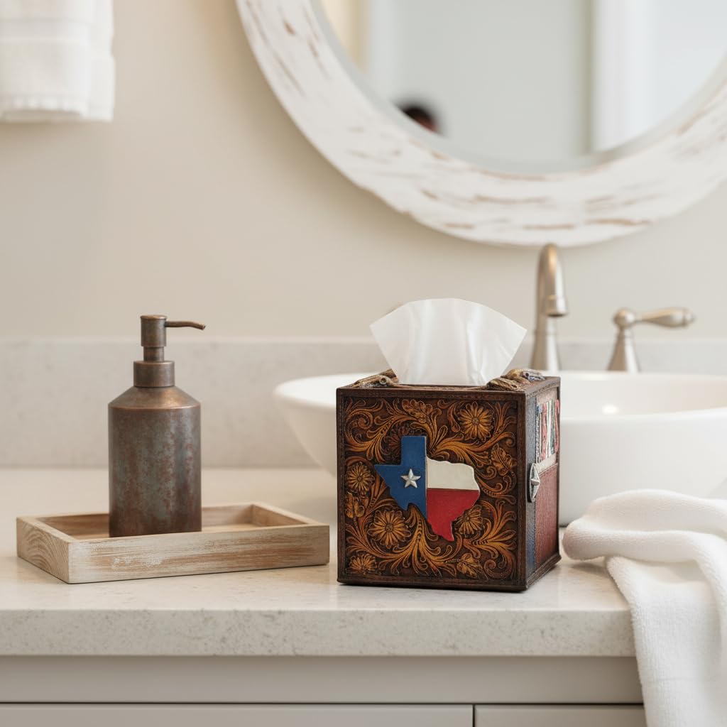 Comfy Hour Facial Tissue Holder, 12.1 Inch, Brown