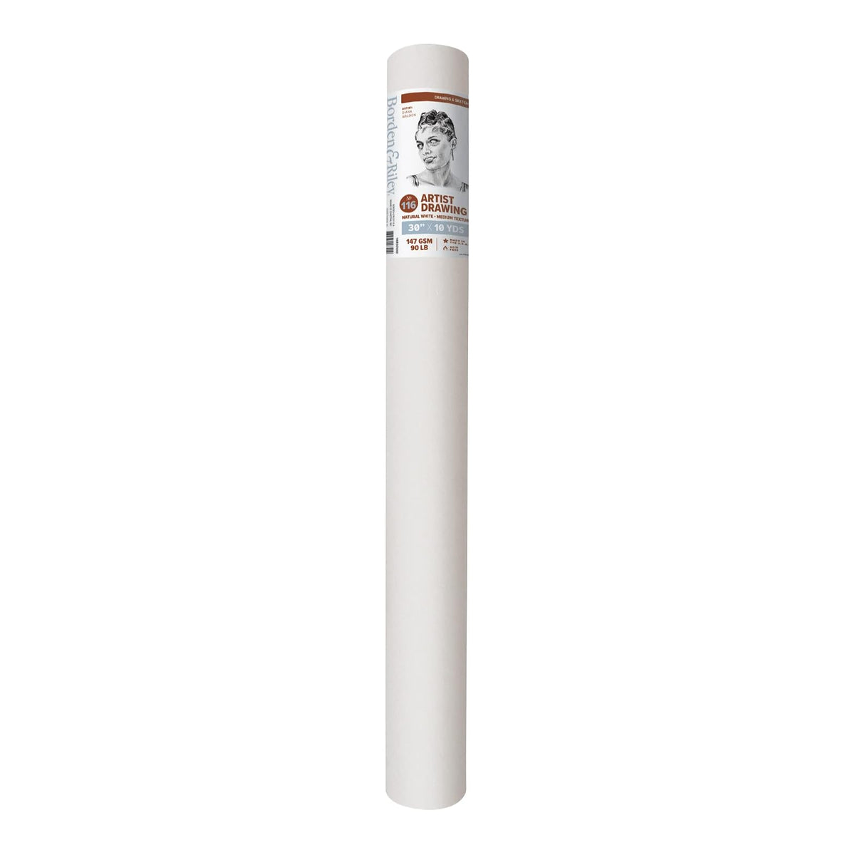 Borden & Riley Art Media Paper, 30" x 10 Yds, White