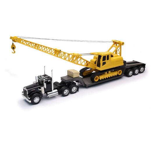 New Ray Toys 11293C 1/32 Kenworth W900 Lowboy w/Crane