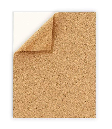 Hygloss Products Cork Sheets – 2 mm Thick Self Adhesive Cork Roll – 8.5 x 11 Inches, 2 Pack