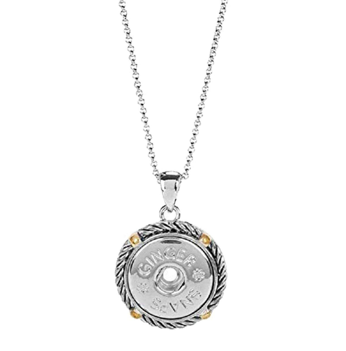 TGB Brands Ginger Snaps Mixed Metal Spur Necklace | Interchangeable & Adjustable Snap Jewelry Collection | Button Charms for Necklaces, Bracelets & Rings | Standard Size | SN96-15