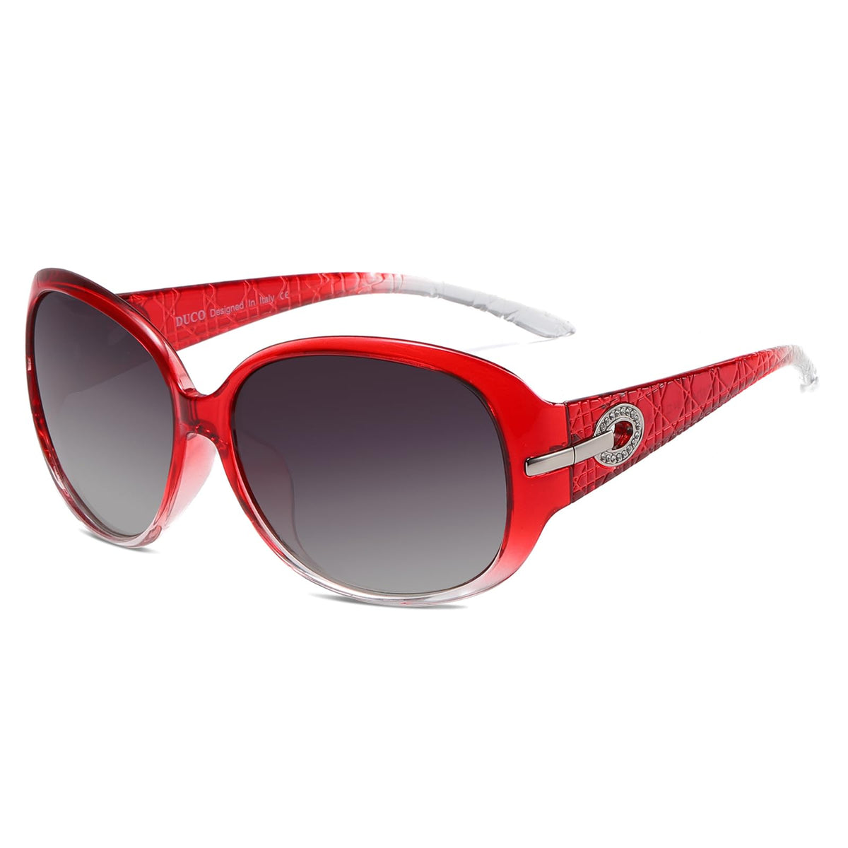 DUCO Sunglasses, common, Gradient Wine Red Frame Grey Lens