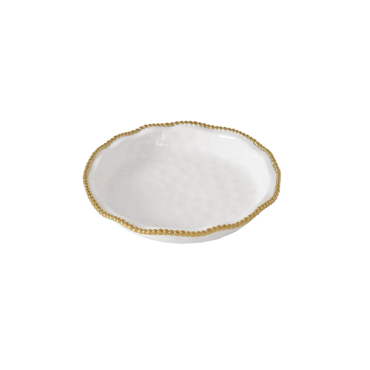 Pampa Bay Dishware Plate, Large, White and Gold