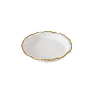 Pampa Bay Dishware Plate, Large, White and Gold
