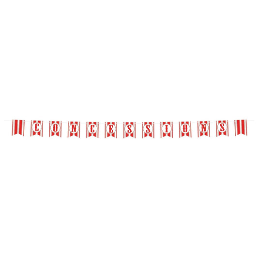 Beistle Concessions Pennant Banner, 6" x 10', Red/White