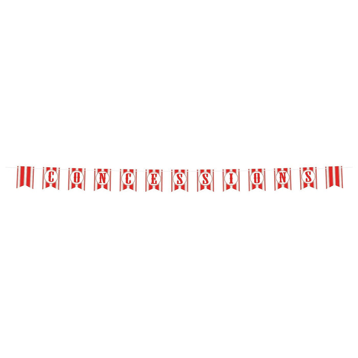 Beistle Concessions Pennant Banner, 6" x 10', Red/White