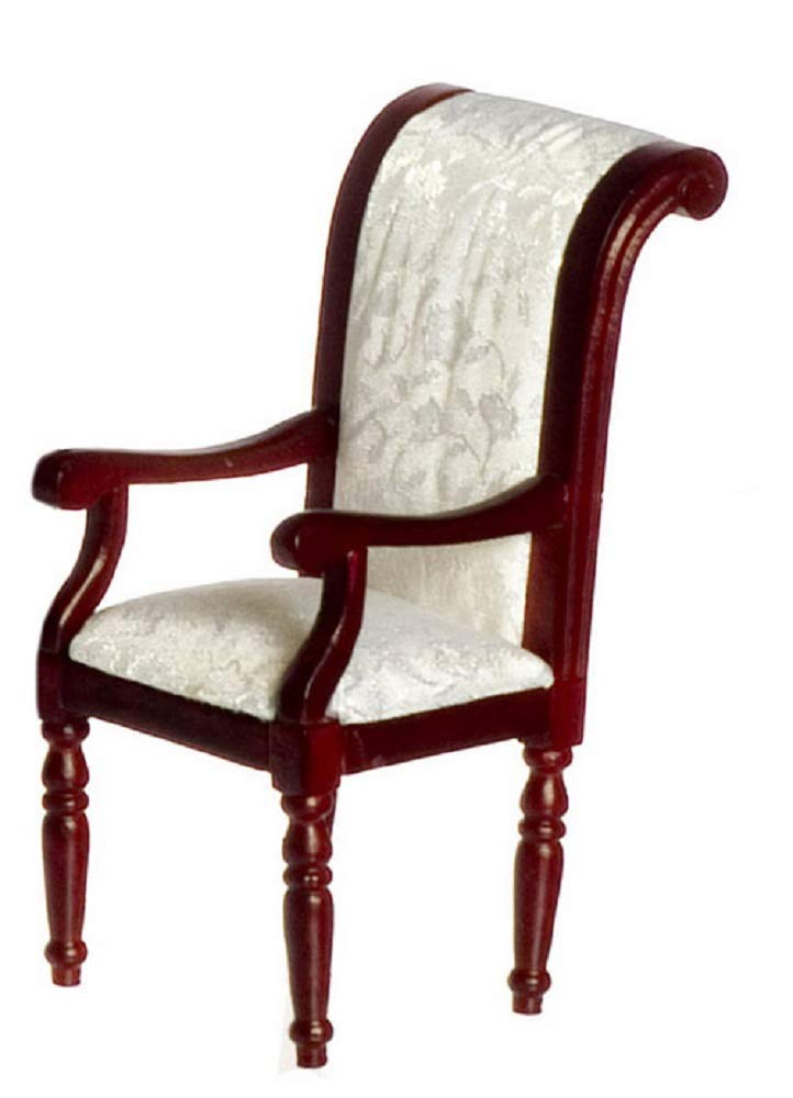 Melody Jane Dolls Houses Miniature Furniture Regency Mahogany Scroll Back Dining Carver Chair