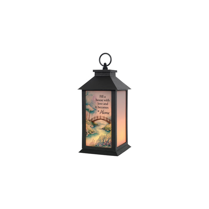 Carson Electric Lantern, 13" H, Black/Beige