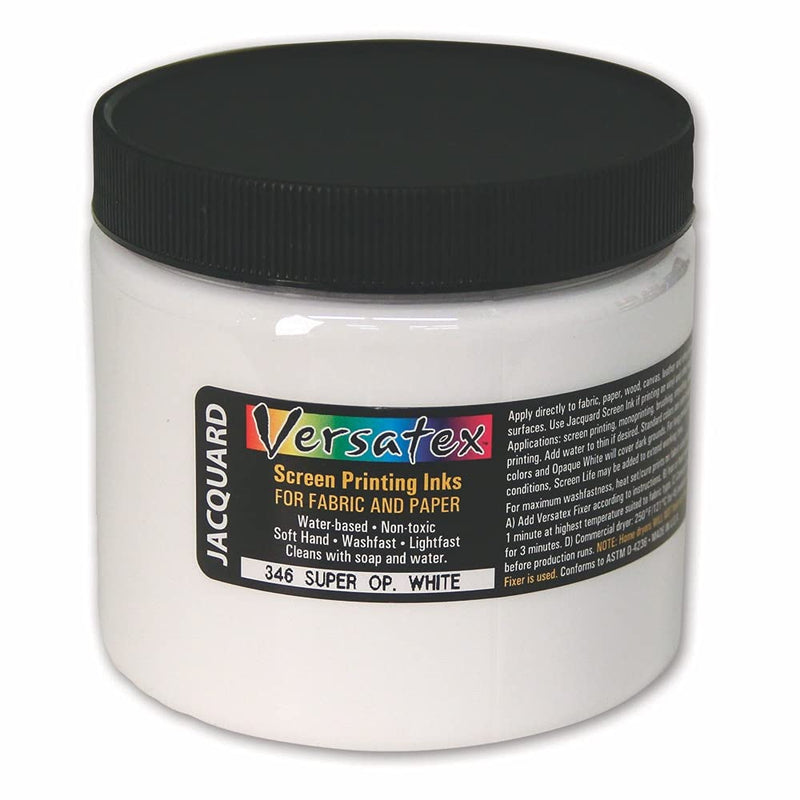 Versatex Print Ink by Jacquard, Semi-Transparent, Water-Based, 16oz Jar, Super Opaque White