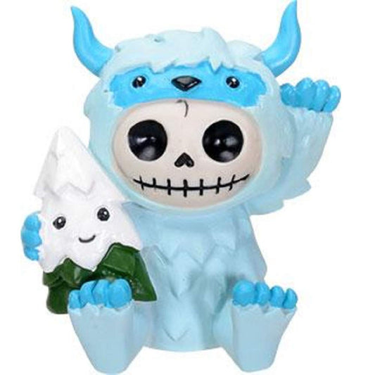 Pacific Trading SUMMIT COLLECTION Furrybones Yeti Signature Skeleton in Abominable Snowman Costume with Snow Covered Tree Friend