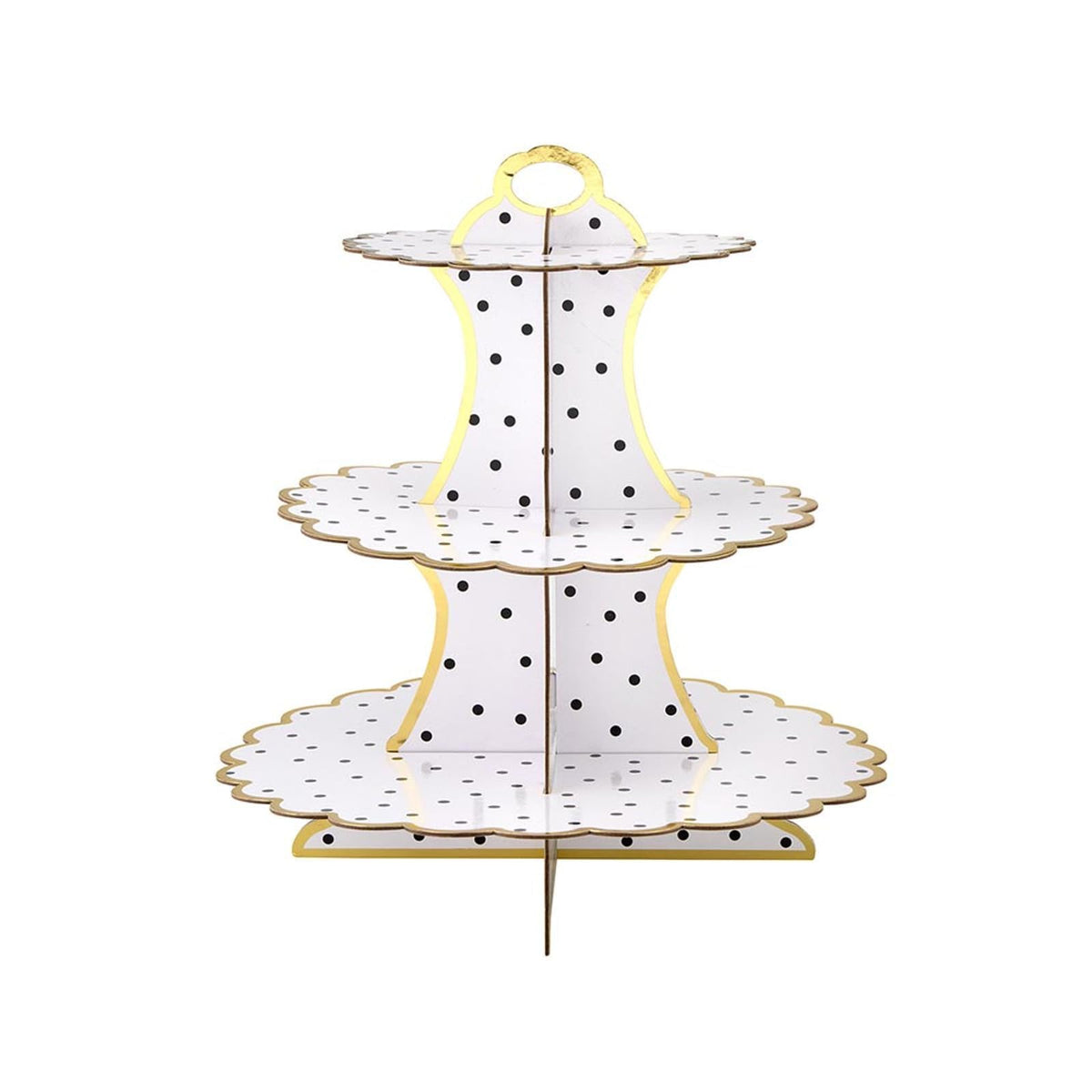 Slant Collections Item Stand, Cupcake Stand, Black Polka Dots