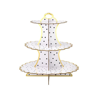 Slant Collections Item Stand, Cupcake Stand, Black Polka Dots