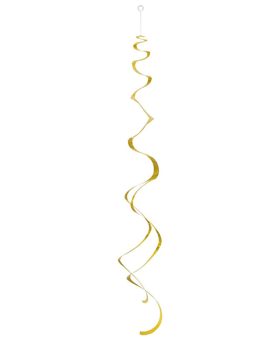 Unique Industries 26" Plastic Hanging Swirl Gold Decorations, 8ct