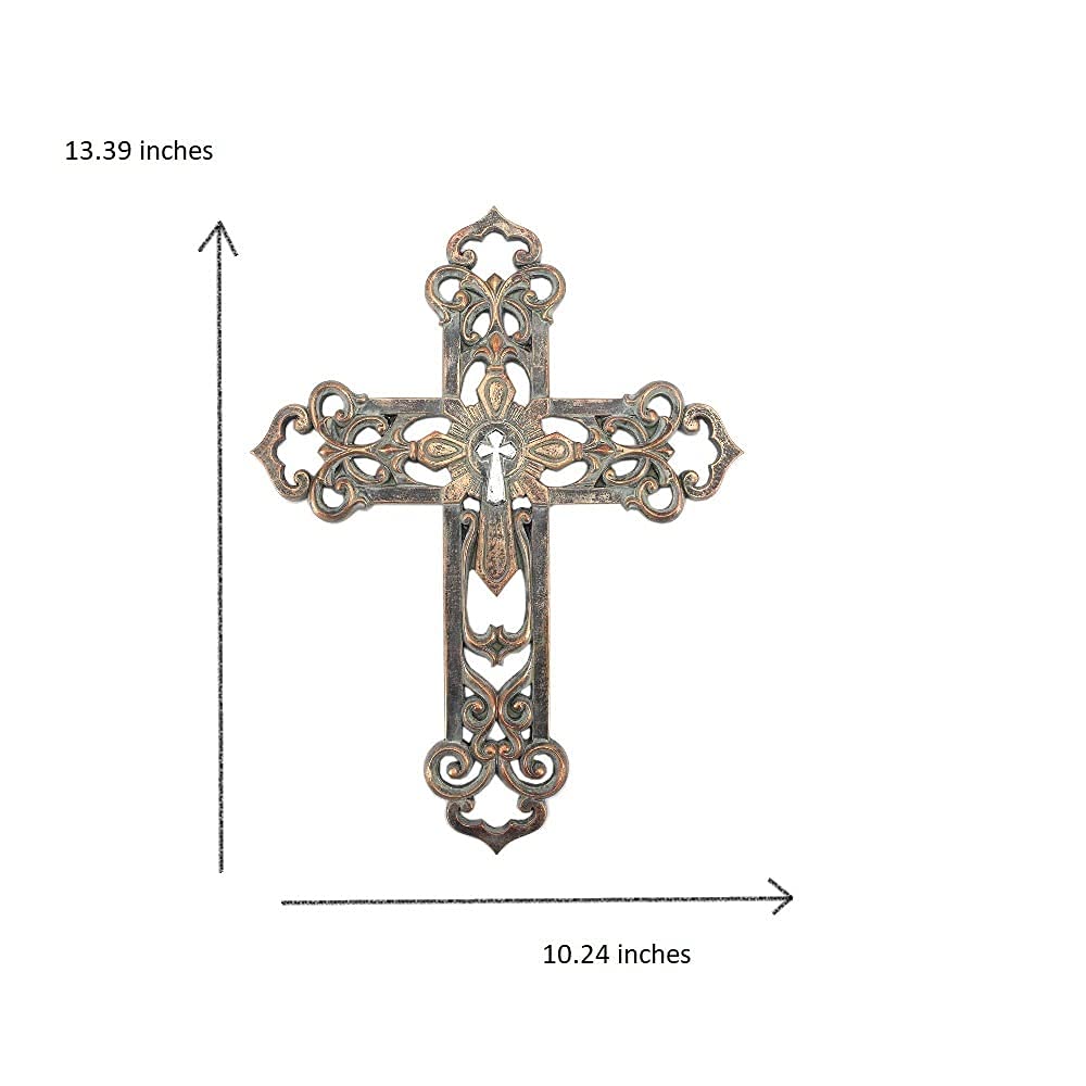 Comfy Hour 13.3 Inch Wall Crosses for Home Decor, Ornate Cross