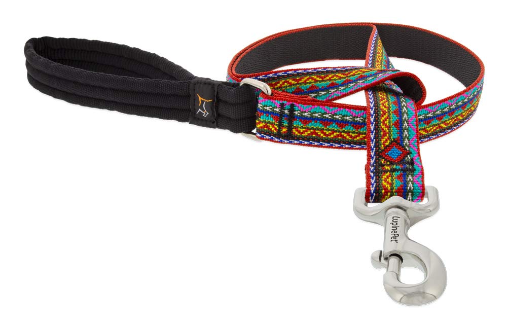 LupinePet Leash, 1" wide; 4-feet long, Multi-colored