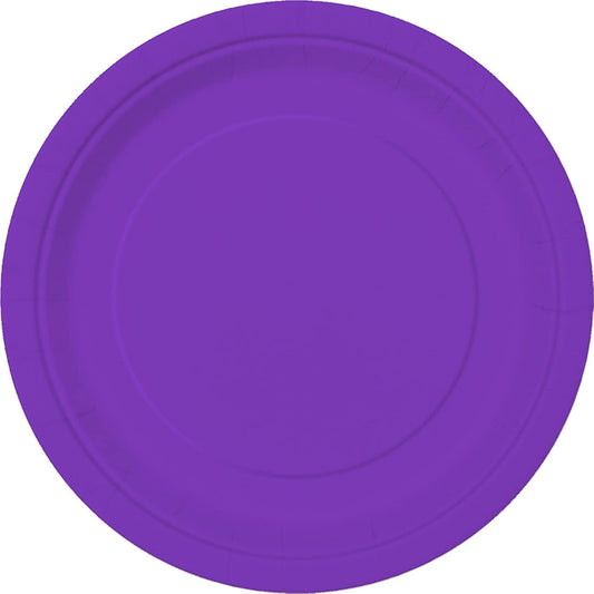 Unique Industries Unique Tableware Neon Purple Dessert Plates, 20ct, 6.875"