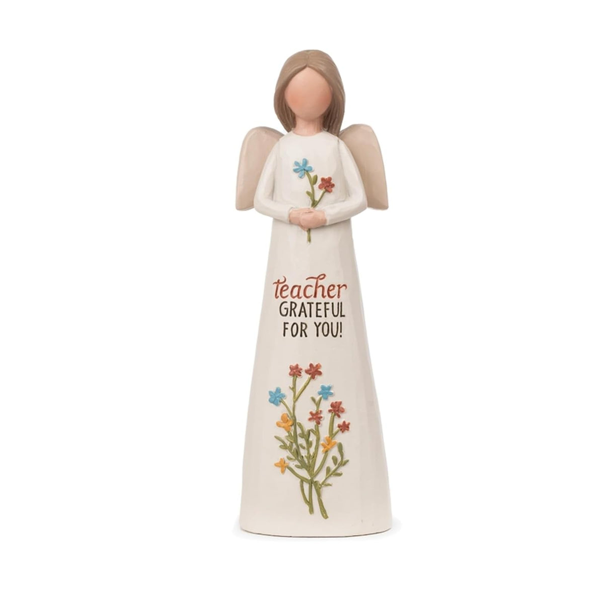 Blossom Bucket Figurine, 5 inches, White