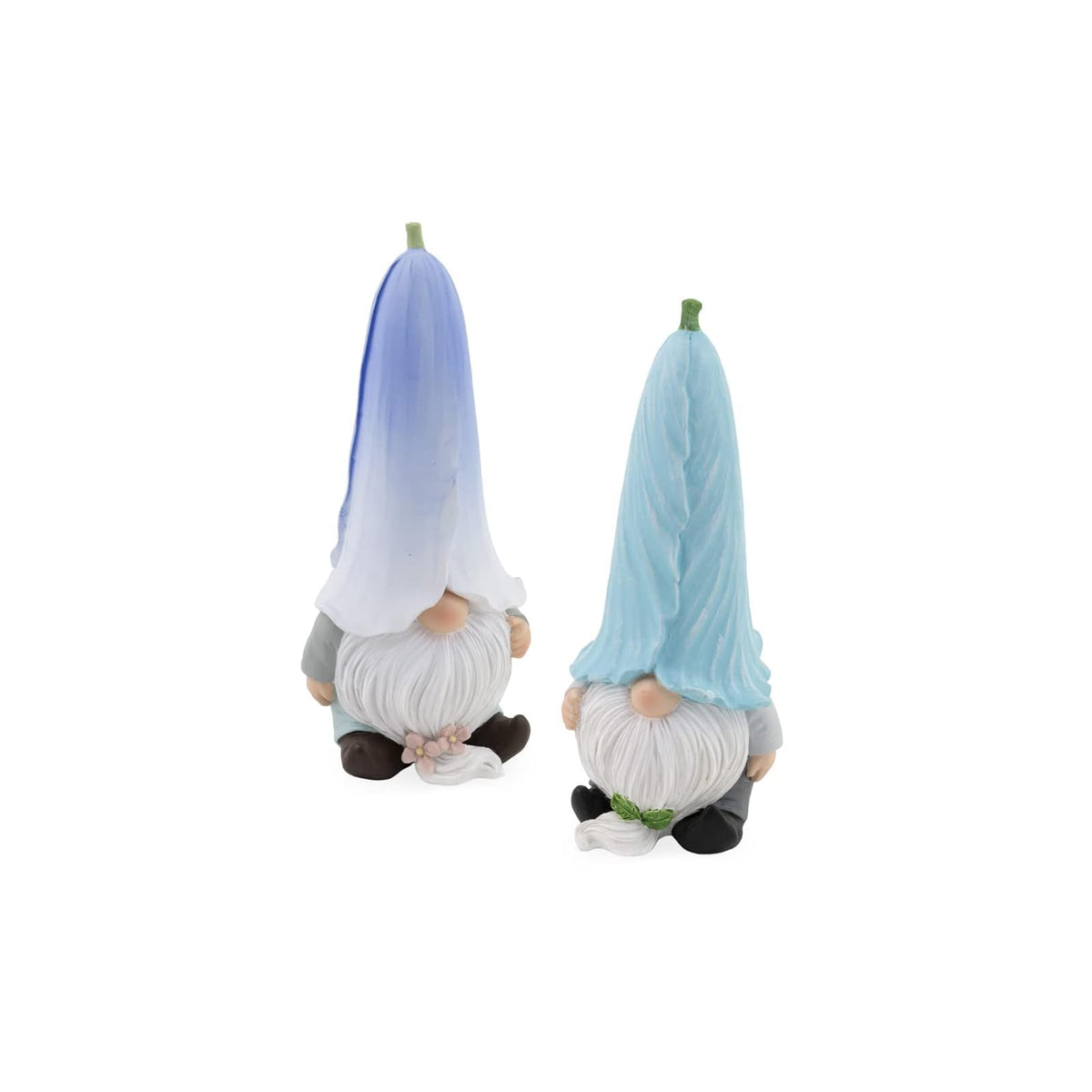 Boston International Figurine, Set of 2, Flower Petal Hat Gnomes