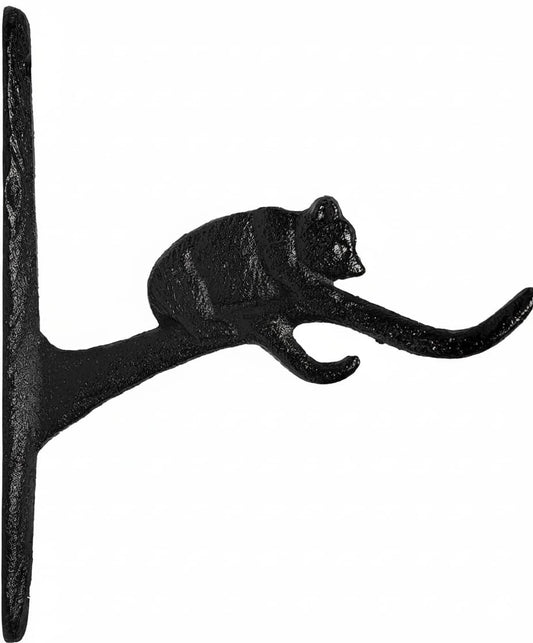 De Leon Collections Cast Iron Bear on Tree Wall Hook, Coat Hook, Utility Hook, Large 7.75-inches